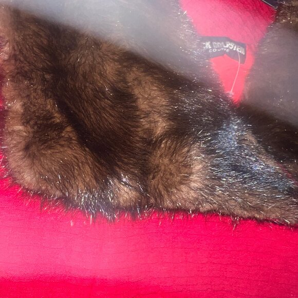 Vintage 1960s riche red coat Mink fur - Picture 4 of 14